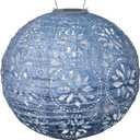 Allsop Home & Garden Soji Stella Boho Outdoor Weatherproof Tyvek® Hanging Solar Lantern. Dual White LEDs and Stainless Steel Easy to Hang Frame.