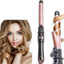Automatic Curling Wand 28mm/1.1 inch Rotating Curling Iron with LED Display Fast Heating Wand for Short Long Hair Professional Hair Waver Styling Irons (Rose Gold)