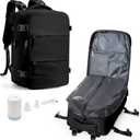 Vacuum Backpack Travel with Pump for Women, Personal Item Carry on Backpack Flight Approved 18x14x8 inches for Men, Waterproof Work Laptop Casual Daypack - Beige