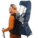 besrey Baby Backpack Carrier, Toddler Hiking Backpack with Safety 3-Height Seat, Adjustable Straps&Waist Belt, Foldable Frame Lightweight Large Capacity Child Carrier for Hiking (Blue/Grey)