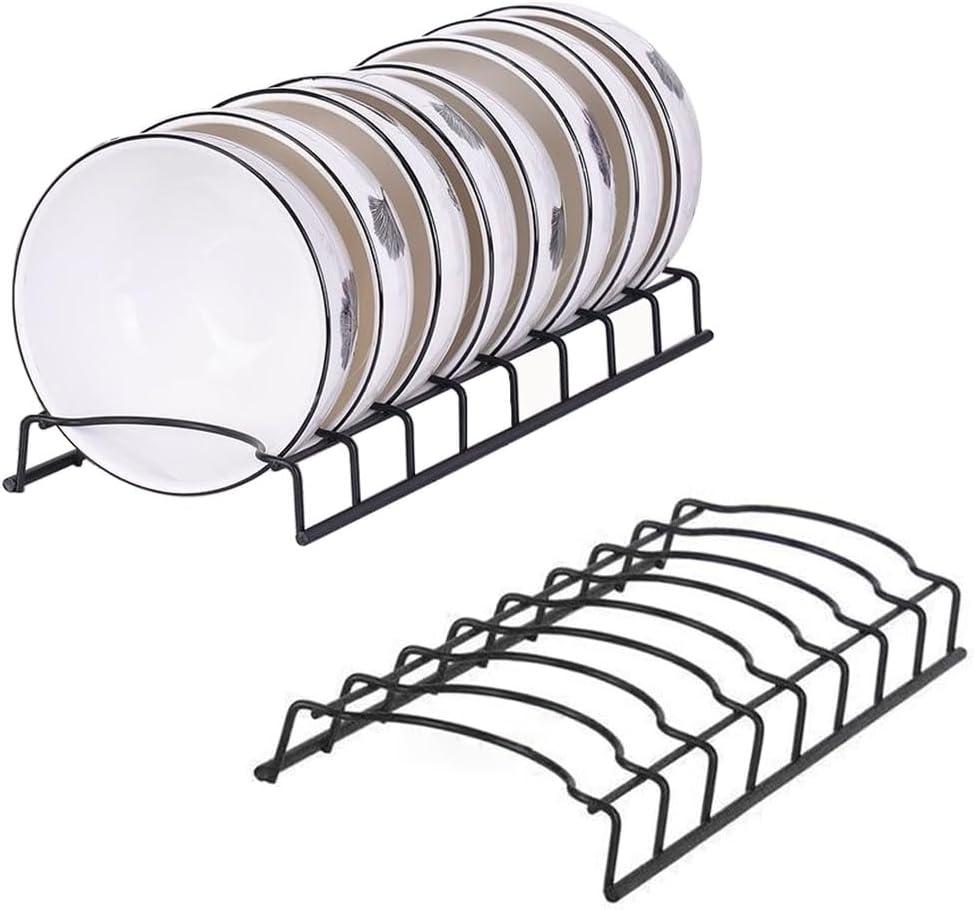 Small Bowl Drainer,Stainless Steel Bowl Drying Rack for Kitchen Counter Organizer Storage, Storage Shelf, Chrome (2 Bowl Racks (Black))