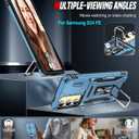 LeYi Compatible for Samsung S24-FE Case: S24FE Case with 2PCS Tempered Glass Screen Protector & Magnetic Metal Ring Stand, Camera Cover & Military-Grade Shockproof para S24 FE Cover, Light Blue (Galaxy S24 FE (6.7''))