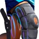 Sparthos Knee Brace - Relieves ACL, MCL, Meniscus Tear, Arthritis, Tendons Pain - Open Patella Design with Dual Hinges - Patellar Compression Support, Plus Size Fit - For Men and Women (XX-Large) (Gray/Black)