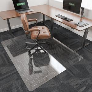 Office Chair Mat for Carpet, tixpol 46" x 60" Chair Mat for Carpeted Floors, Non-Slip Carpet Protector Floor Mat with Grips, Heavy-Duty Rolling Under Desk Mat for Home Office and Gaming (Clear) Office Chair Mat for Carpet, tixpol 46" x 60" Chair Mat for Carpeted Floors, Non-Slip Carpet Protector Floor Mat with Grips, Heavy-Duty Rolling Under Desk Mat for Home Office and Gaming (Clear)