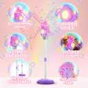 Belemar Windmill Bubble Machine for Kids & Girls, Standing Bubble Blower with Lights & Music, 51" Adjustable Height, 130ml Tank, Bubble Solution Included, Outdoor Toy for Parties & Birthdays