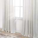 KOUFALL Natural Cream Curtains 98 Inch Length Back Tab Curtains for Living Room Bedroom Set 2 Panels