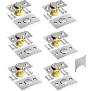 Silent Ball Catch, Adjustable Strong Magnet Door CatchUsing Noise Free, Replacing Door Ball Catch, with Identical Installation Dimension(6 Pack, Silver)