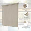 AOSKY Outdoor Roller ShadesCordless Patio Shades Roll Up Outdoor BlindsRoller Blinds Cloth for Porch Pergola Balcony Backyard Windows96" W x 72" HSesame