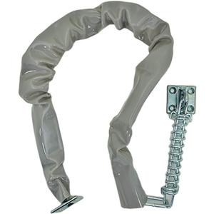 QCAA Extra Heavy Storm Door Chain Check, 25-1/2" Length, Zinc Die Cast Bracket, Satin Chrome, Steel Hook, Plastic Tube, 1 Pack, Made in Taiwan