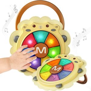 Tumama Baby Musical Drum, Light Up Toy with Sound and Light, Musical Instrument Game, Sensory Activity Learning Educational Kid Toy, Christmas Birthday Gift for Toddler 18 Months+, Sheep