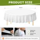 CXPSINC 96 Inch Disposable Plastic Tablecloth White, 10 Pack Round Premium Table Covers for Dining, Wedding, Party, Picnic, Indoor & Outdoor Use Waterproof, Durable, Easy Clean (White, Round-96)