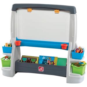 Step2 Jumbo Art Easel, Kids Activity Table, Double-Sided Art Board, Made of Durable Plastic, Includes Bins for Storage, For Toddlers 3+ Years Old