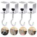 ZLSPTK 4Pcs Desk Hook for Hanging Bag Backpack Under Desk Clamp J Hooks Heavy Duty Metal Purse Hook for Table Adjustable Headphone Holder for Table Closet Door Cabinets