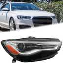 RH HID/Xenon Headlight Assembly Fit for 2016 2017 2018 Audi A6 Quattro S6 LED DRL Headlamp Right Passenger Side Without Ballast and Bulb AU2503195 4G0941044H