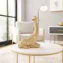 Sitting Giraffe Decorative Figurine Tall Animal Resin Decor & Sculpture Accent Figurines & Sculptures Home Decor for Office, Bedroom, Living Room 7.5" x 10", Gold