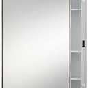 Jensen 420BCX Stainless Steel Frame 16.125 by 22.1875 Medicine Cabinet, 16.12" x 22.18"