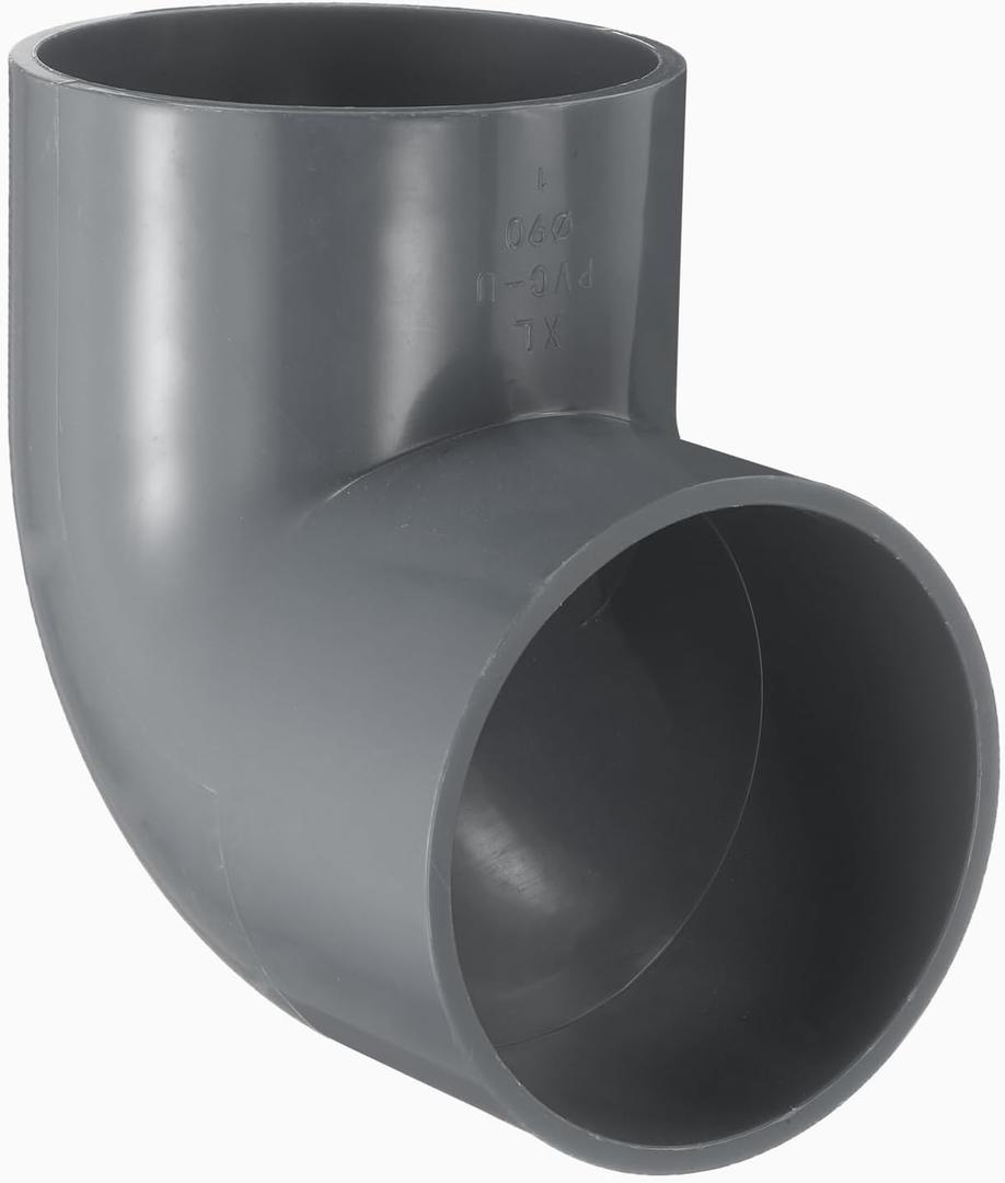 uxcell 1pcs 3" 90 Degree Elbow Pipe Fittings, Furniture Construction Grade 2-Way 90 Degree Elbow PVC Corner Adapter for DIY Construction Furniture Garden Shelf Connection, Grey
