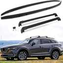 Lockable Cross Bars & Roof Rails Fit for Mazda CX9 CX-9 2016-2023 - Aluminum Alloy Set of 4 with 2 Roof Racks and 2 Side Rails - Clamp on