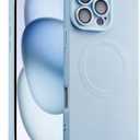 ZhyzRhsm Designed for iPhone 16 Pro Max Case Silicone Compatible with Magsafe, Camera Lens Protector, Military Grade Shockproof Protective, Rectangle Magnetic Phone Case for iPhone 16 Pro Max Blue