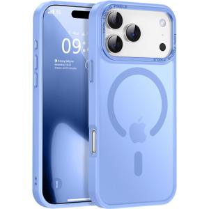 Newfuture Magnetic for iPhone 17 Pro Case [Compatible with Magsafe] [Military Grade Drop Protection] Translucent Matte Anti-Scratch Shockproof Protective Phone Cover 6.3 Inch, Blue