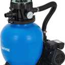 Garvee 13" Sand Filter Pump for Above Ground Pool, 3/4HP 3435GPH Swimming Pool Pump & Sand Filter System with 7-Way Valve & Strainer Basket, Pool Pumps Above Ground, Blue