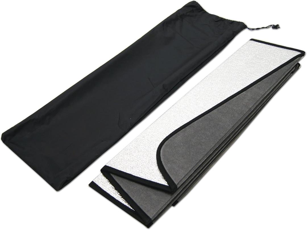 Front Car Windshield Sun Shade Compatible with 2017-2019 Fiat 124 Spider | Custom Fit Visor Accordion Fold Style Sun Protector | Silver & Grey 1-pc Set | SS-399
