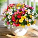 12Pcs Artificial Flowers for Outdoors UV ResistantColorful Daisy Fake Flowers Bouquet Weatheroof Faux Flowers for Outdoor Planter Real Touch Silk Flowers for Front Door Garden Proch Patio