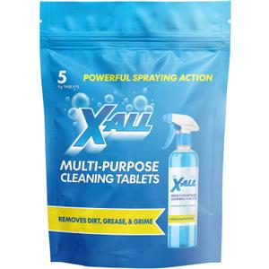 X-ALL Multi-Purpose Cleaning Tablets Streak-Free Shine and Deep Cleaning Tablet for Home on All Surfaces, 5x Tablets Only