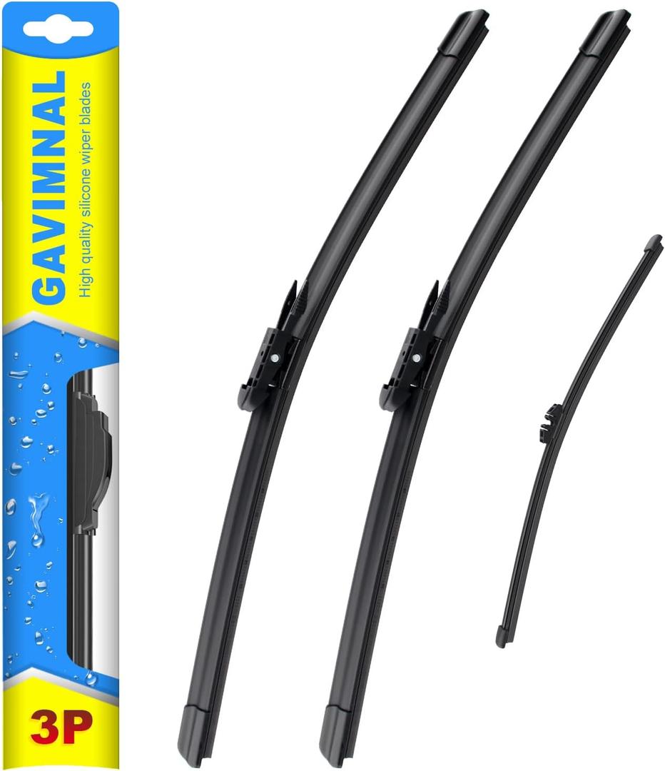 Gavimnal® 26"+22"+11" Silicone Wiper Blades Replacement For Ford Explorer 2011-2023,Ford Police Interceptor Utility 2013-2023,All-Season Front Rear Windshield Wiper Blades(Set of 3)