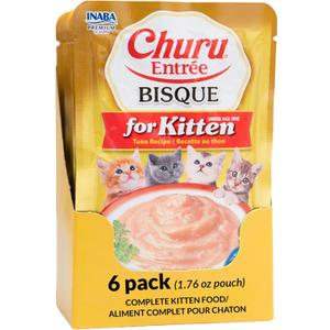 INABA Churu Entree Bisque Kitten Wet Cat Food, Tuna, 6ct,  BBD 01/11/2028