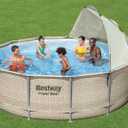 Bestway Pool Canopy Sunshade | Compatible with Round Above Ground Swimming Pools Between 10-18 in Diameter