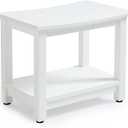 KaimuBench Heavy Duty Shower Bench for Inside Shower, White Poly Shower Stool Seat for Shaving Legs or Spa Bath Seat, Waterproof Plastic Shower Chair Seat with Adjustable Feet, Non-Slip, Size: L (21.3*14*17.3'')
