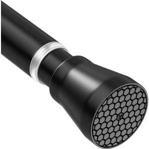 AIZESI Black Shower Curtain Rod 43 to 73 Inch Spring Tension Curtain Rod, Never Rust, Curtain Rods No Drilling, Adjustable Curtain Rods for Window, Bathroom, Kitchen, Doorway