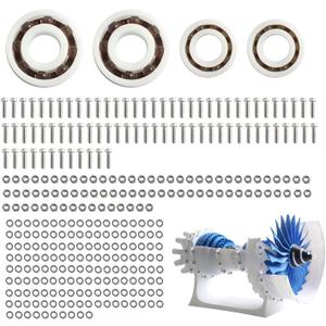 EUGOOCX Creative 3D Printed Jet Engine Model Components, Bearing and Screws Parts for Labs Creative Models (3D Printed Parts not Included), White