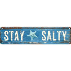 Beach Wall Decor Summer Decorations For Home Bedroom Metal Tin Sign Beach Themed Room Decor Starfish Wall Decor House Bathroom Decor Stay Salty Metal Tin Signs 4x16 Inch