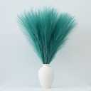 EVODIS Pampas Grass Decor, Fluffy Faux Pampas Grass 6 Stem 18"/45cm Pompous Grass Small Flower Arrangement and Vase Filler for Boho Home Wedding Decoration (Lake-Green)