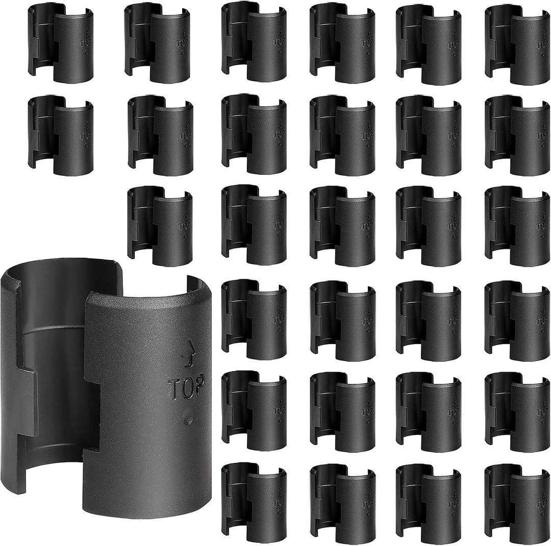 60PCS Wire Shelf Clips, Wire Rack Lock Clip for 1" Post, 30 Pairs of Plastic Shelf Clips for Metal Shelving Sleeves System Replacements, for All Kinds of Shelving, Split Sleeve Lock Metal Shelf