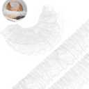 39 In/10 M White Lace Ruffle Ribbon, Double Layer 2 in /5 cm Wide Lace, Ruffle Ribbon Gathered Tulle Edging, White Laces for DIY Sewing Crafts, Dress Embellishments, Gift Wrapping