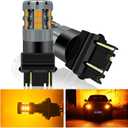 2Pcs 3157 LED Bulb Amber Turn Signal Light, 4157 3057 3157A 3457 4057 T25 P27/7W CANBUS Error Free Anti Hyper Flash Replacement Bulb Super Bright 30-SMD 25W 4000LM