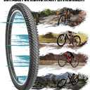 Hycline 2-Pack Mountain Bike Tires Set: 20/24/26/27.5-inch Folding Replacement High-Performance Wear-Resistant Bicycle Tires and Pair Inner Tubes with Tire Levers for MTB Off-Road Bike