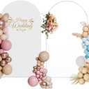 Metal Wedding Arch Stand with Spandex Cover, 6.8FT Balloon Arch Frame for Ceremony & Party Celebration, Indoor & Outdoor