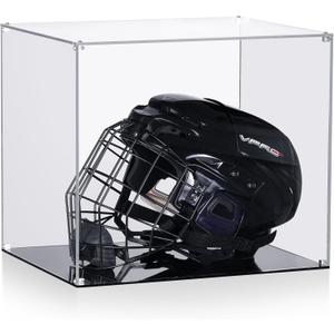 All Clear Acrylic Helmet Display Case, Assembly Box for Helmet Display, High-end Memory Box for Memorabilia (15x12x13)