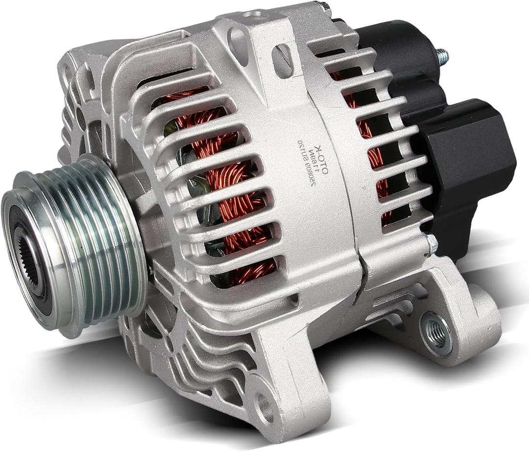 OTO-K Alternator Compatible with Hyundai Sonata 2006-2010 2.4L,Kia Forte Forte5 2010-2013 2.0L 2.4L,Magentis Optima 2006-2010 2.4L,Rondo 2007-2012 2.4L,110A 12V CW SC6,Replaces#37300-25201 11189N