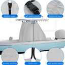 T-Top Center Console Boat Cover, Heavy Duty 1200D Waterproof T Top Console Cover with Motor Cover, UV Resistant Polyester T-Top Boat Cover, Gray(82" L x 54" W x 72" H)