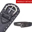 Black Studded Belt for Women Vintage Punk Y2k Belt for Jeans Pants Shirts Dress Y2k Accessories for Women (Black)