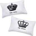 King and Queen Couples Pillow Cases,Funny His and Hers Couples Gifts,Annivesary Wedding Gifts for The Couple.Romantic Gifts for Couples On Christmas Valentines Day