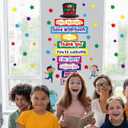 Cinrobiye Classroom Decorations Poster Stickers, Magic Words Posters Window Door Clings Decorations Stickers for Teachers, Bulletin Board and Wall Decor for Preschool Elementary Middle School