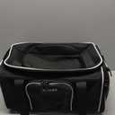 Petskd Transportador de mascotas expandible superior y lateral de 17 x 11 x 9.5 pulgadas, aprobado por aerolneas de Alaska, transportador de lados suaves para gatos y perros pequeos con cremalleras (Negro -)