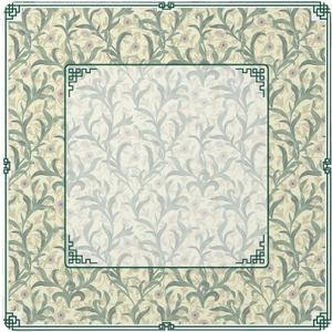 UTELKA Light Green Mahjong Mat, Vintage Floral Table Cover 31.5 Inch, 31.5x31.5