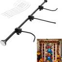 Adjustable Heavy-Duty Garland Hanger Black Shower Curtain Rod 34-66 Inches Never Rust Stainless Steel Tension Curtain Rod Adjustable Shower Rod Spring Tension Non-Slip No Drilling for Bathroom Window